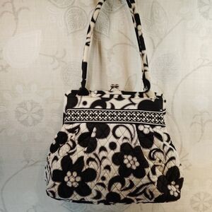 Vera Bradley Black and White Floral Shoulder Bag